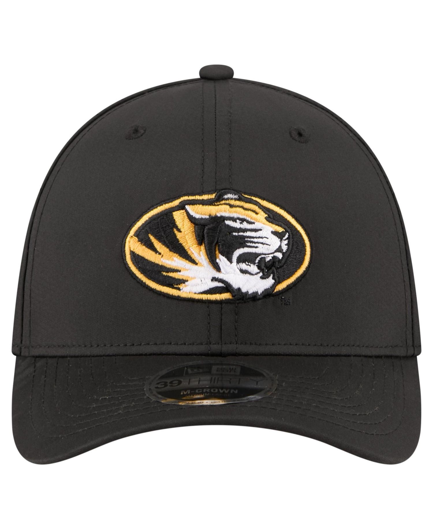 Men's Black Missouri Tigers 39THIRTY M-Crown Stretch Hat
