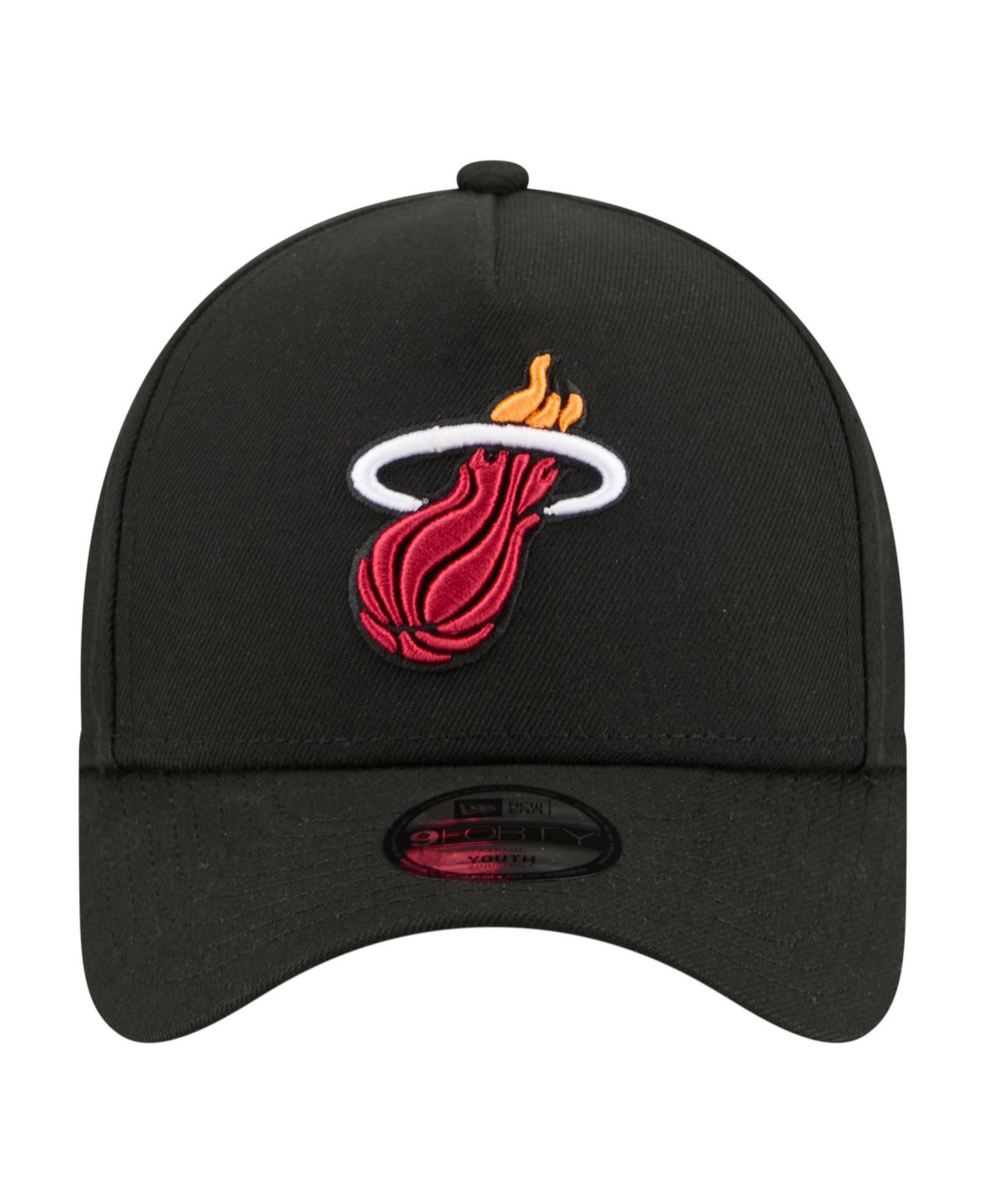 Big Boys and Girls Black Miami Heat 9FORTY A-Frame Adjustable Hat