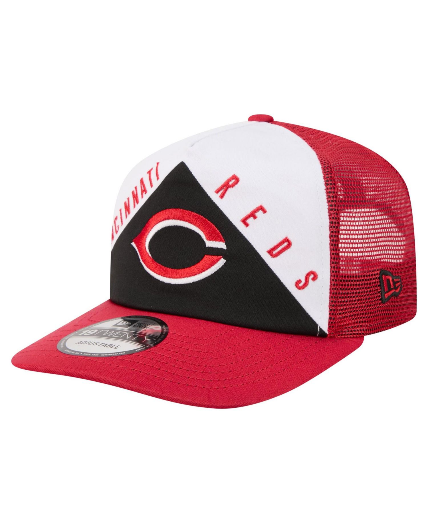 Men's White/Red Cincinnati Reds Retro Cut 19TWENTY Adjustable Trucker Hat