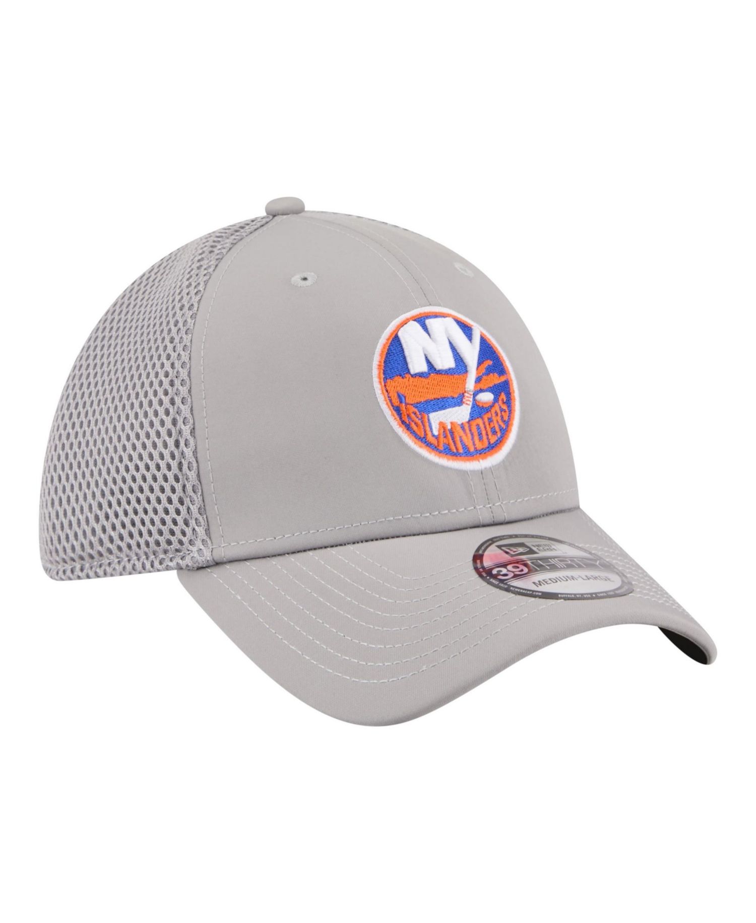 Men's Gray New York Islanders Logo 39THIRTY Flex Hat