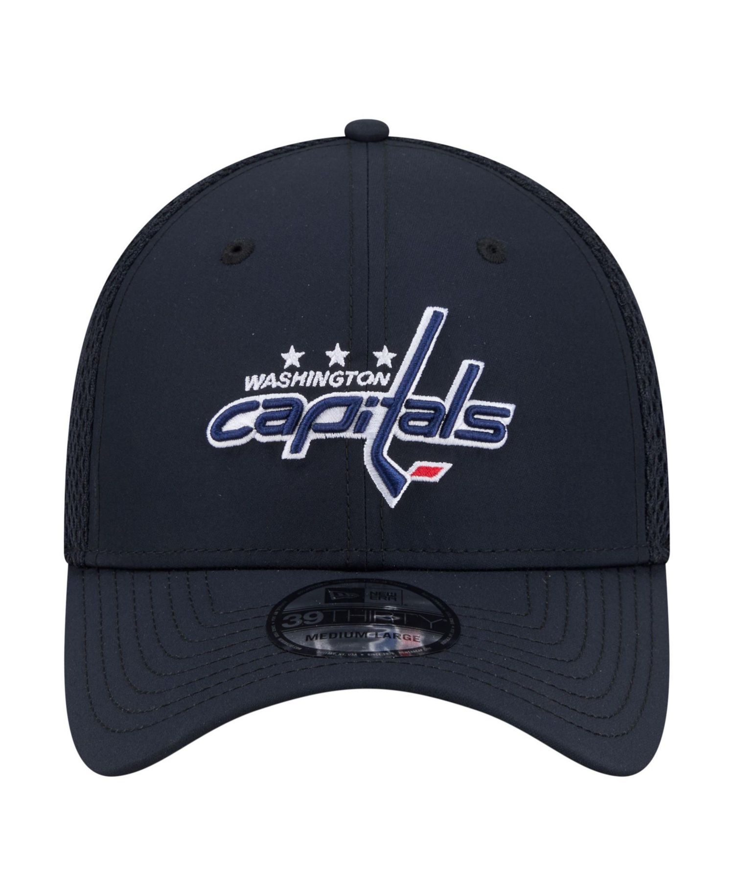 Men's Navy Washington Capitals Logo 39THIRTY Flex Hat