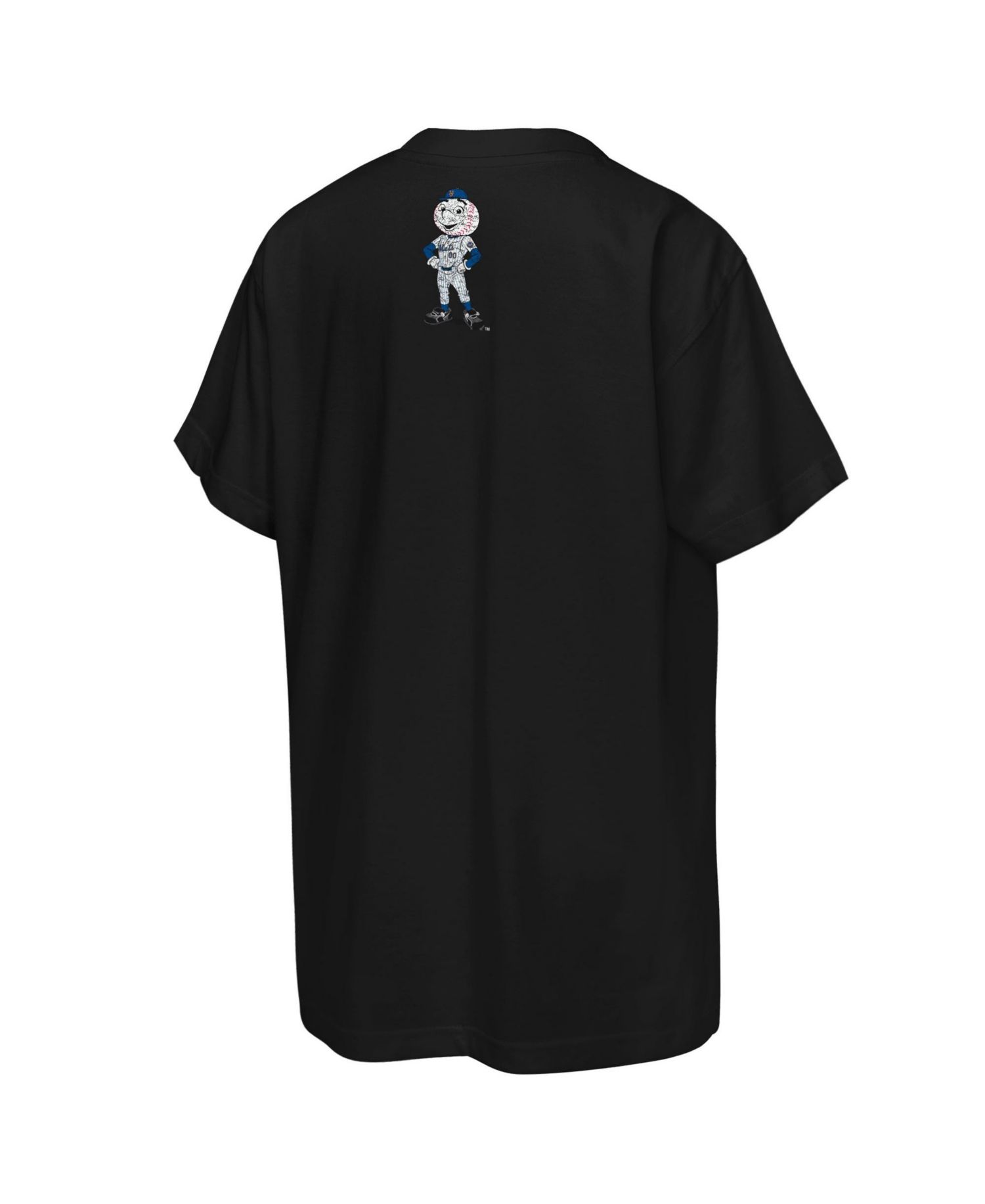 Big Boys and Girls Black New York Mets Big Face Mascot T-Shirt