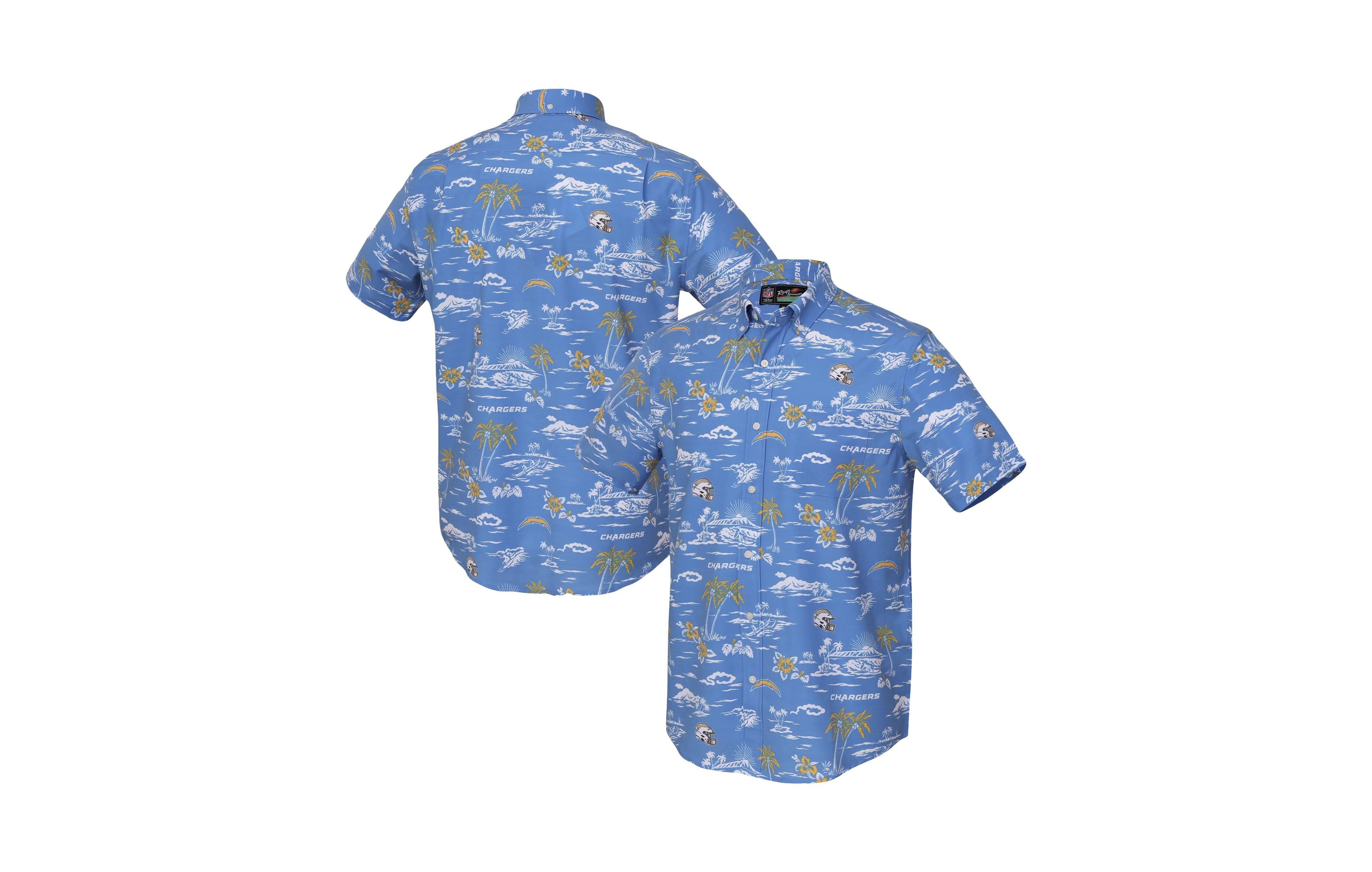 Reyn Spooner Men's Kekai Los Angeles Chargers Relaxed-Fit Button-Down T-Shirt