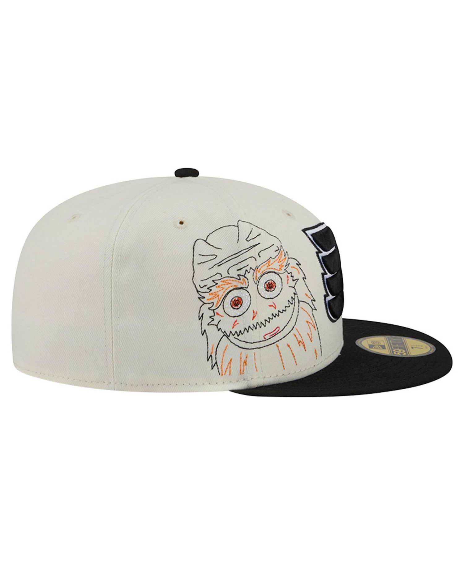 Men's Cream/Black Philadelphia Flyers Localized Stitched 59FIFTY Fitted Hat