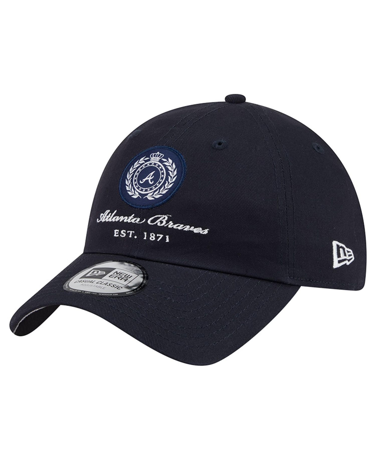 Women's Navy Atlanta Braves Script Patch Casual Classic Adjustable Hat