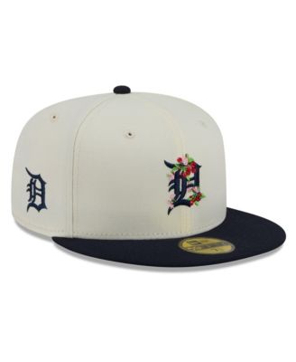 Men's White/Navy Detroit Tigers Blossom 59FIFTY Fitted Hat