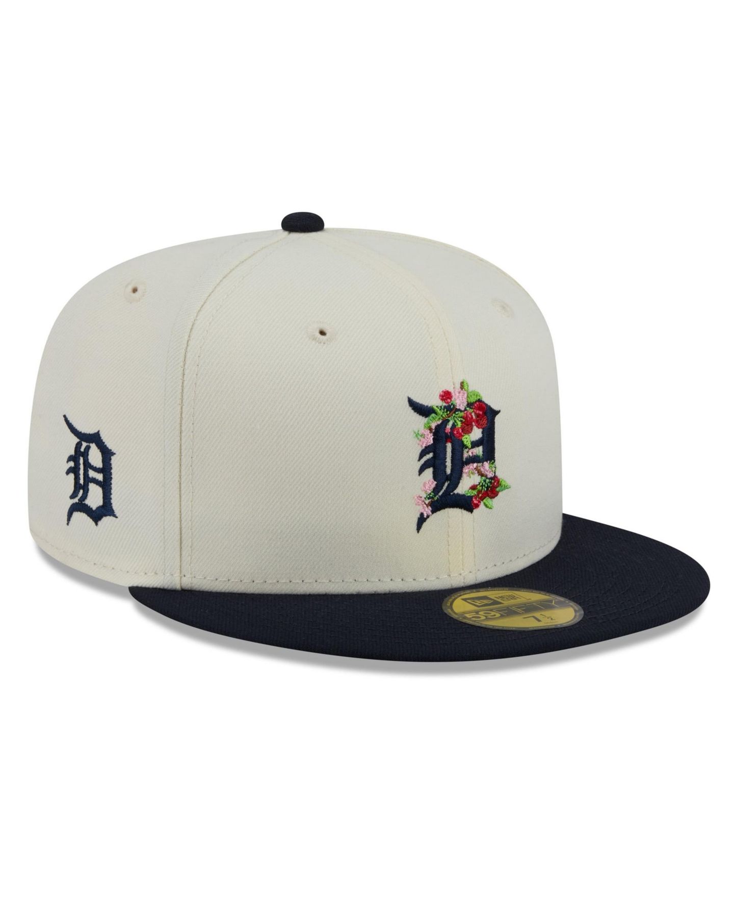 Мужская кепка New Era White/Navy Detroit Tigers Blossom 59FIFTY Fitted Hat — фото 1
