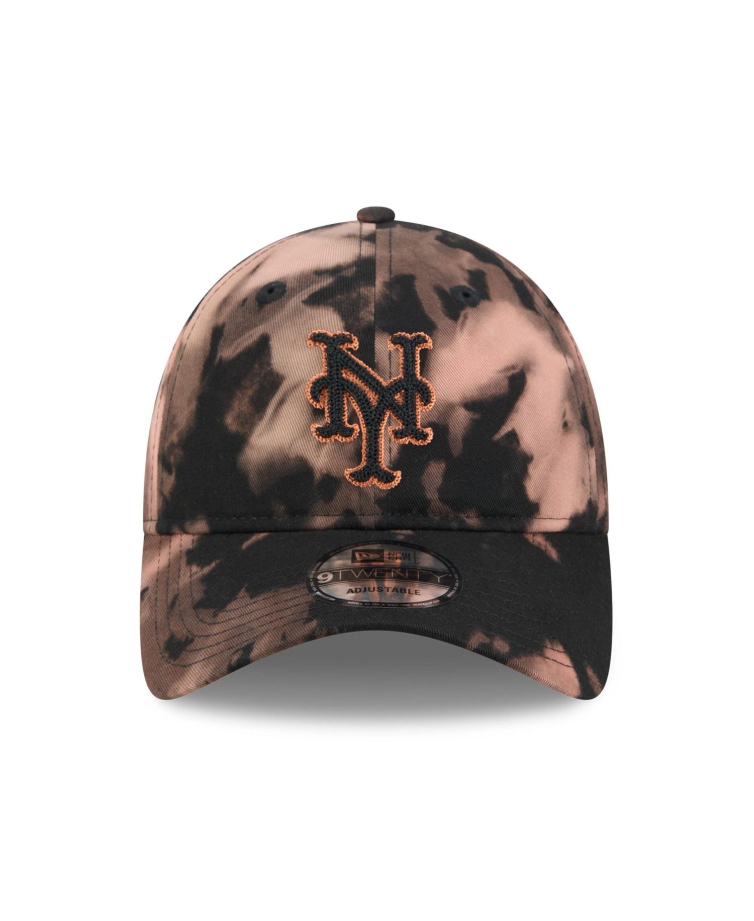 Men's Black New York Mets Bleach Wash 9TWENTY Adjustable Hat