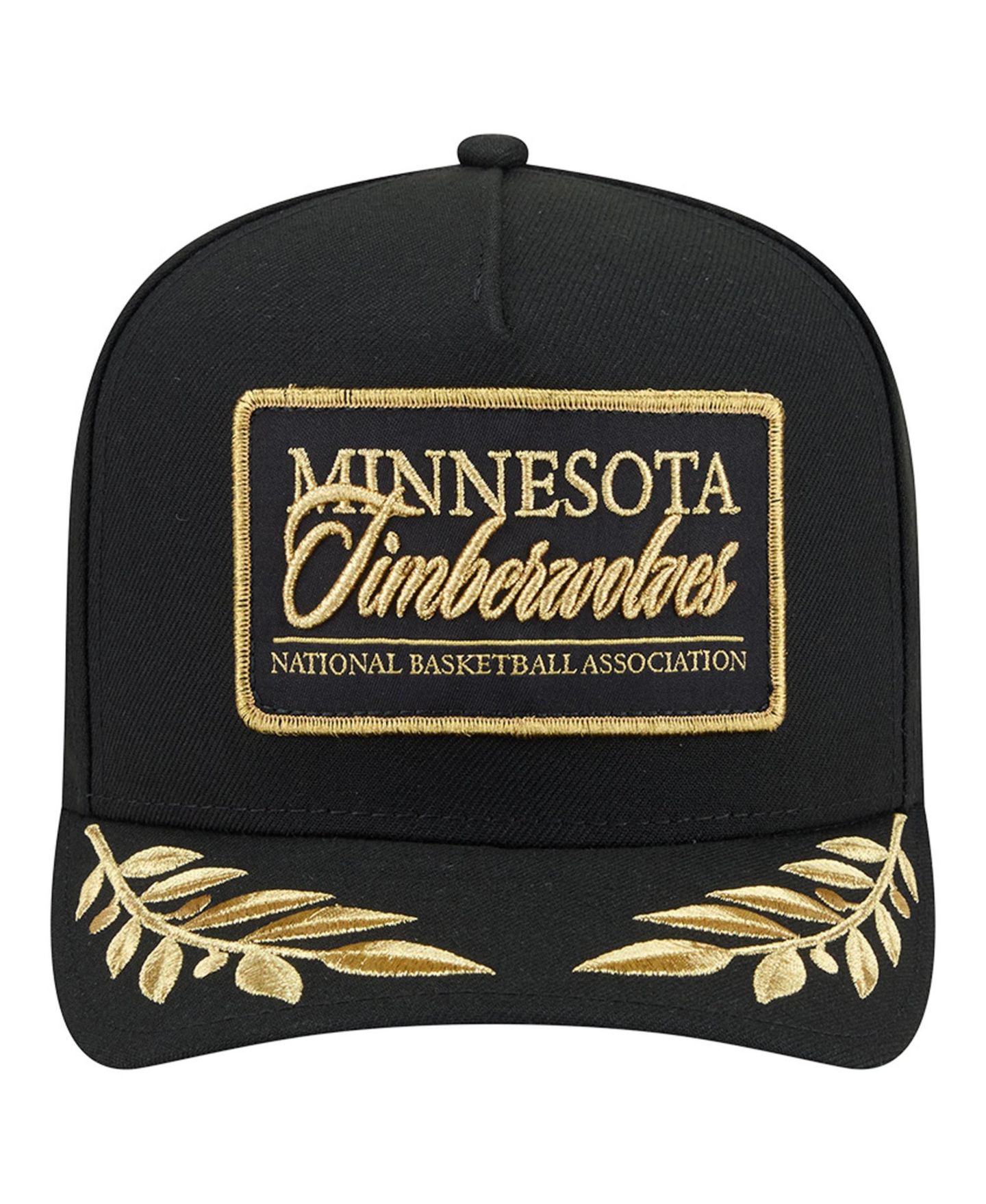 Мужская кепка New Era Black Minnesota Timberwolves Golden 9FIFTY Snapback Hat — фото 2