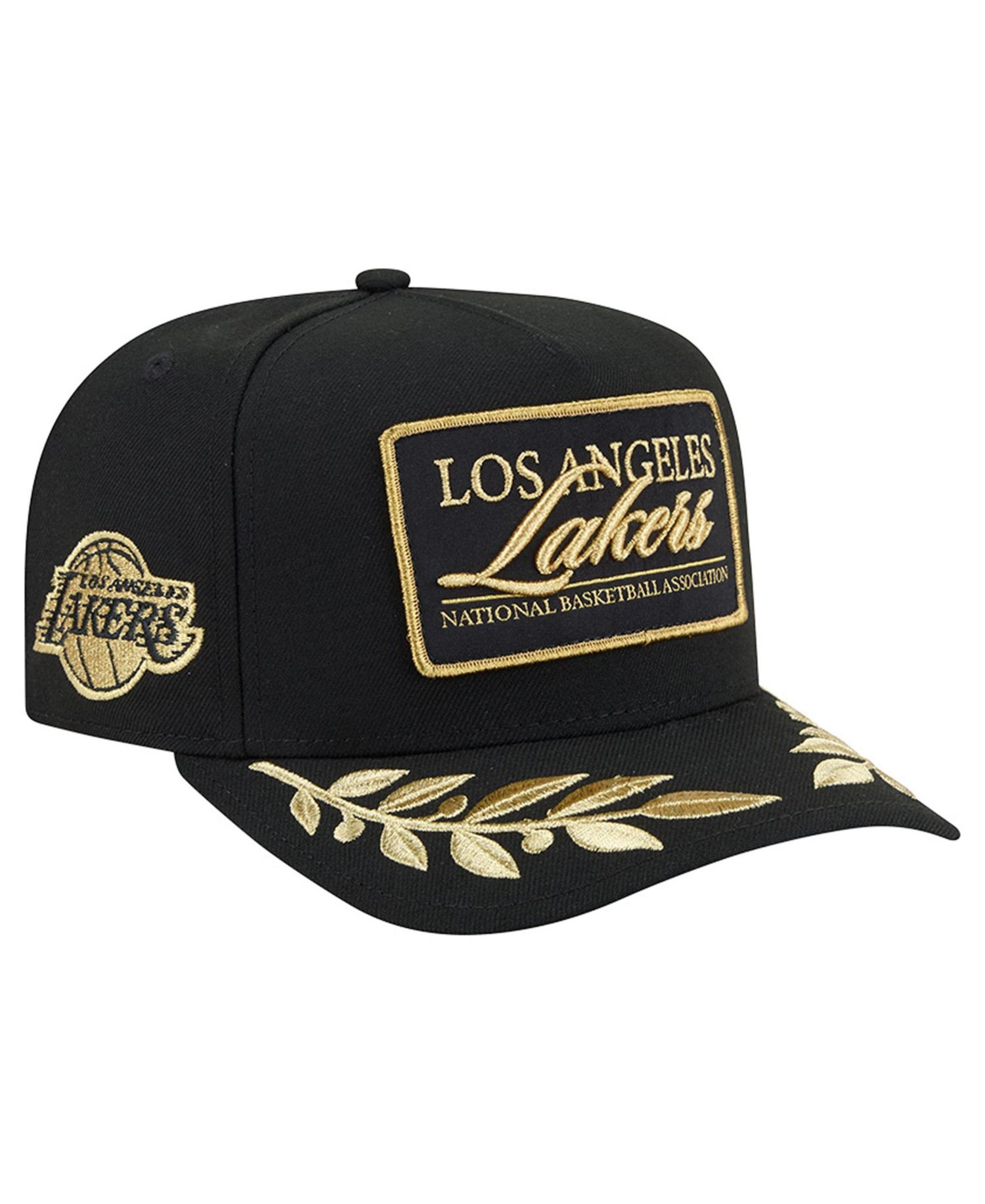 Men's Black Los Angeles Lakers Golden 9FIFTY Snapback Hat