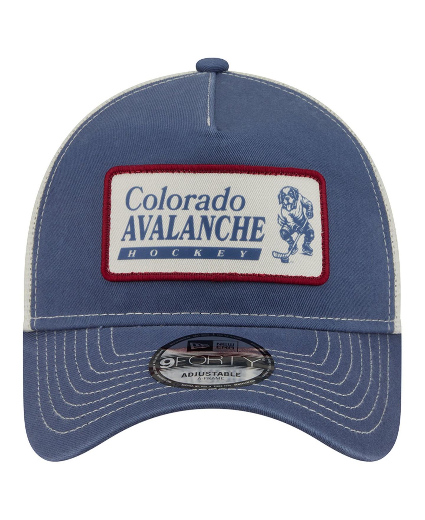 Мужская кепка New Era Navy/White Colorado Avalanche Skater Patch A-Frame 9FORTY Adjustable Trucker Hat — фото 2