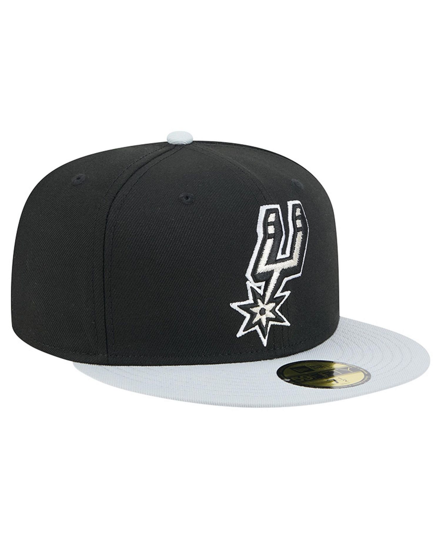 Men's Black/Silver San Antonio Spurs 2-Tone 59FIFTY Fitted Hat