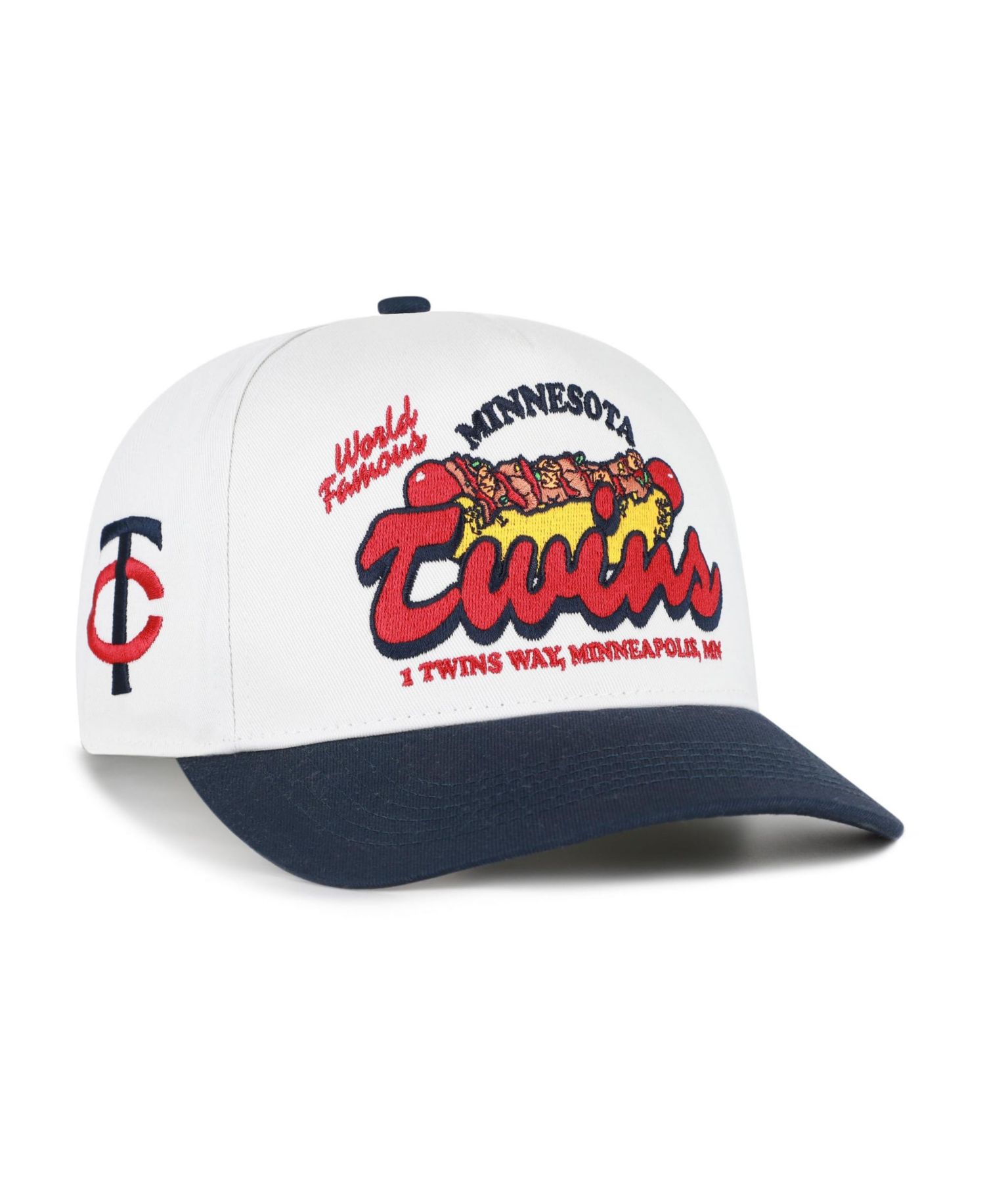 Men's '47 White/Navy Minnesota Twins Glizzy Collection Hitch Adjustable Hat