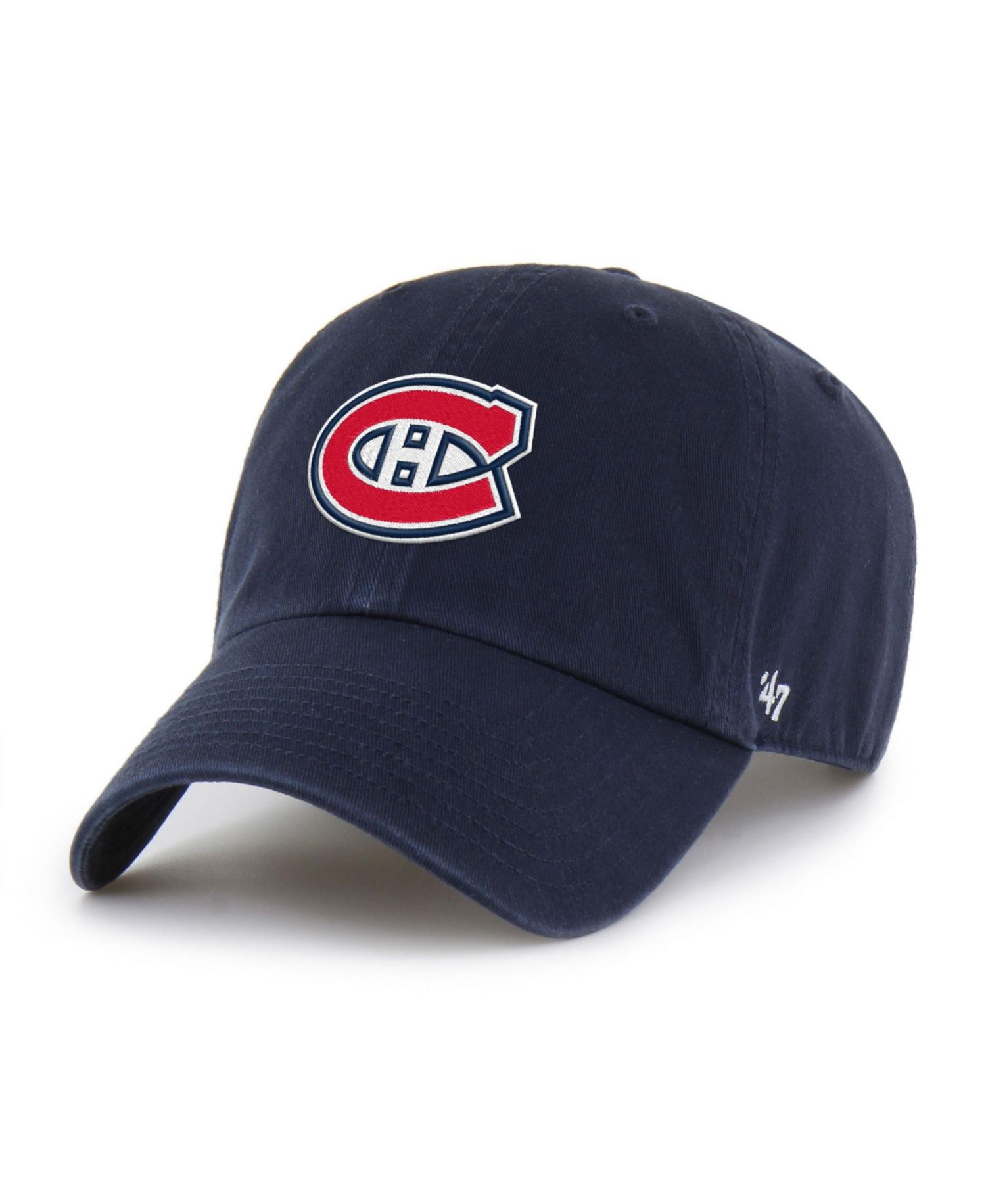 Men's '47 Navy Montreal Canadiens Logo Clean Up Adjustable Hat