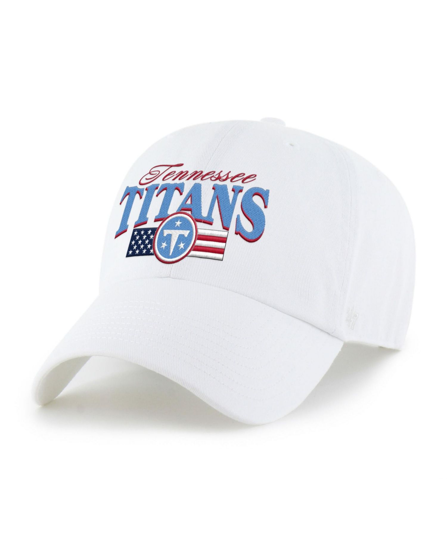 Men's '47 White Tennessee Titans American Flag Clean Up Adjustable Hat