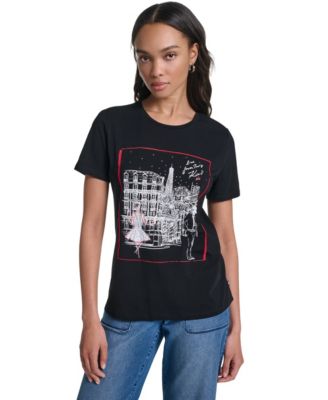 Women's In Paris Scene Logo Graphic Crewneck T-Shirt
