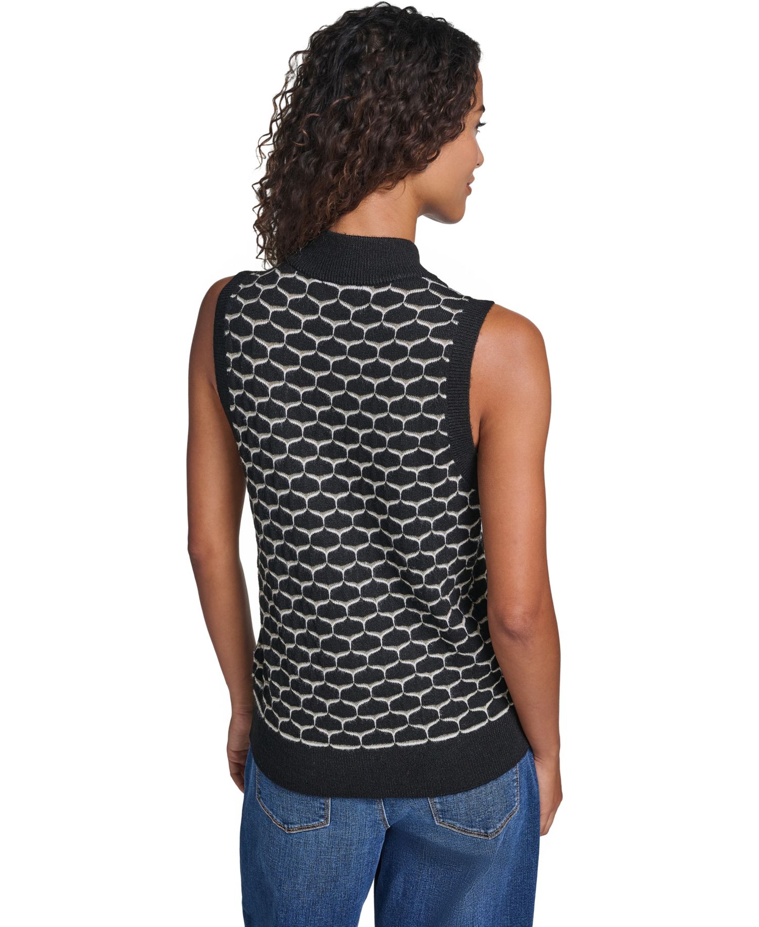 Women's Mock Neck Sleeveless Sweater