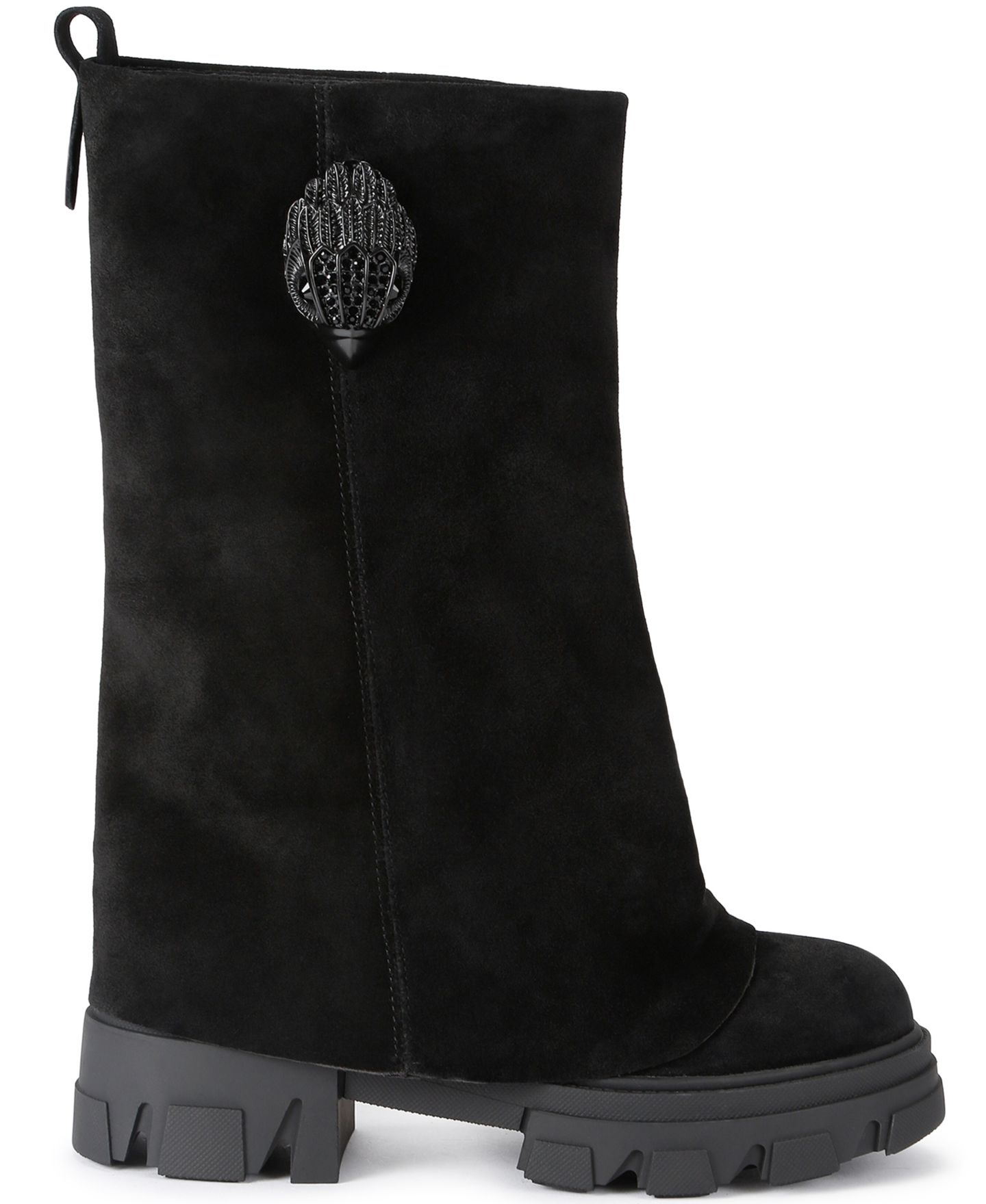 Женские ботинки Kurt Geiger London Stomp Foldover Round-Toe, цвет: Чёрный — фото 2
