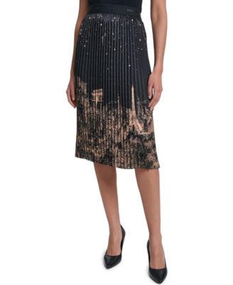 Women's Pleated High-Waisted Midi Skirt