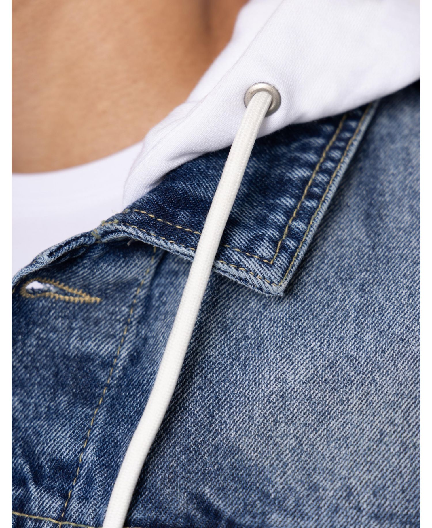 XRAY Men's Hybrid Hoodie Trucker Denim Jacket