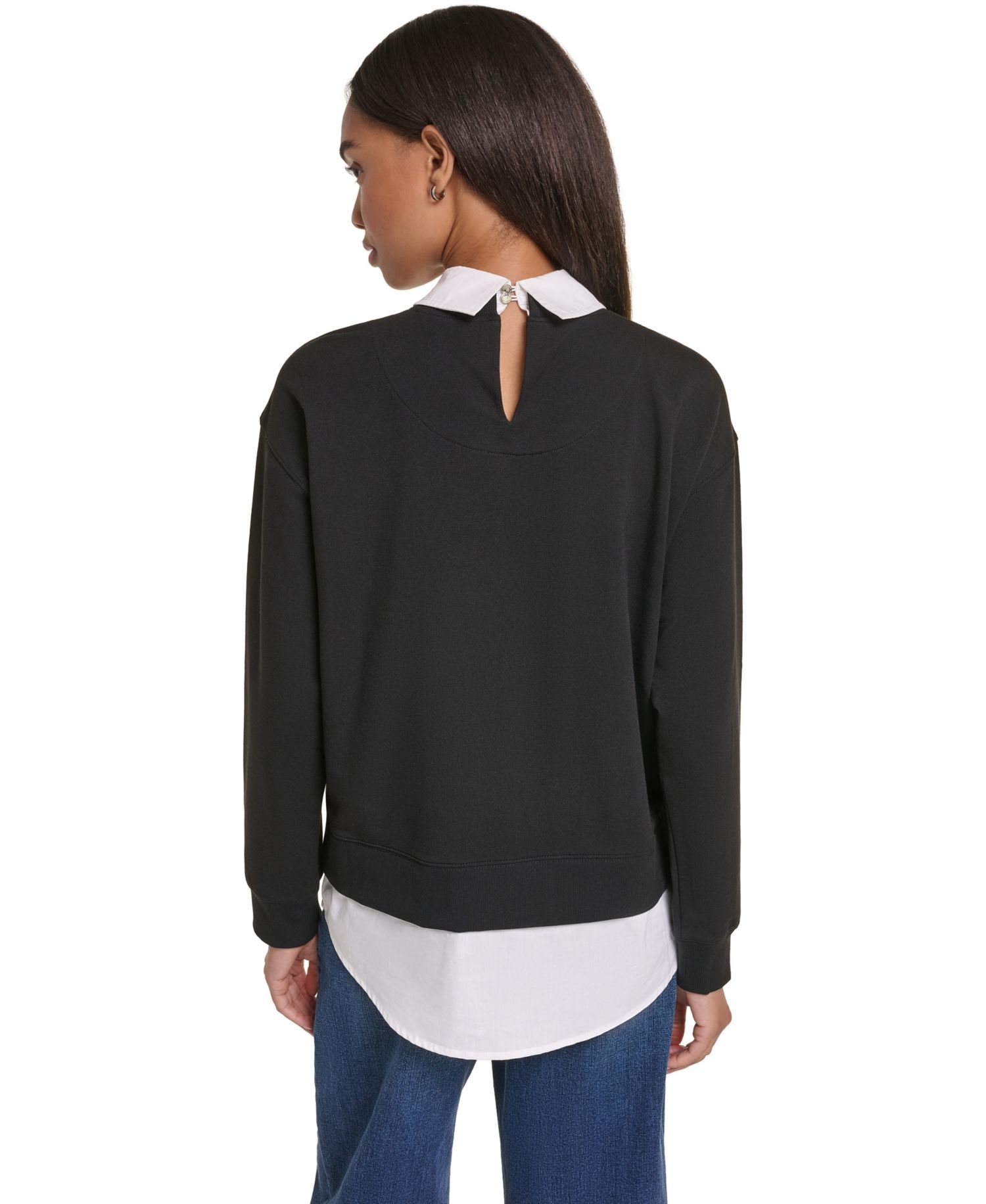 Women's Collared Twoffer Oversized Sweatshirt