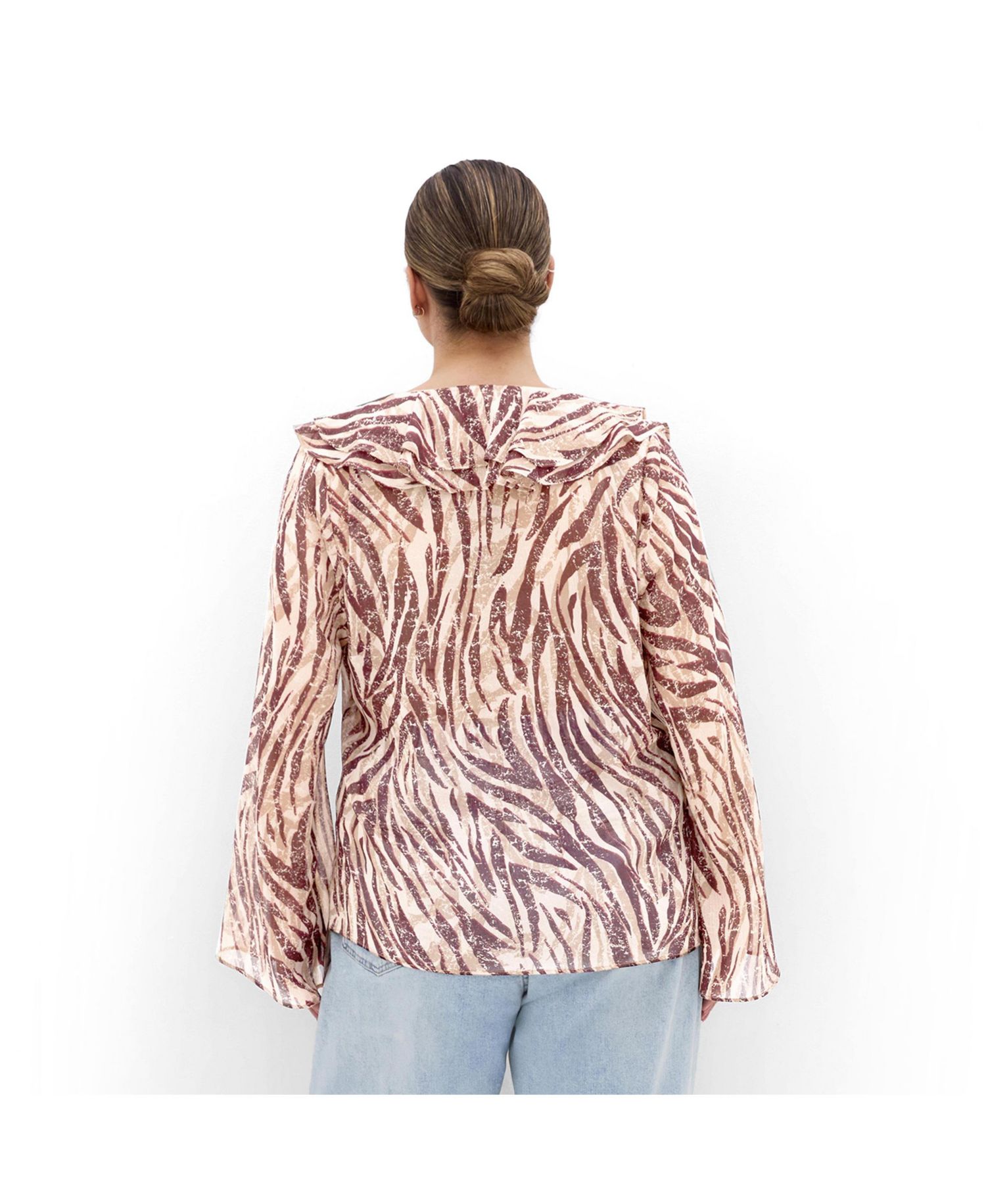 Women's Vivid Instinct Ruffle Print Top