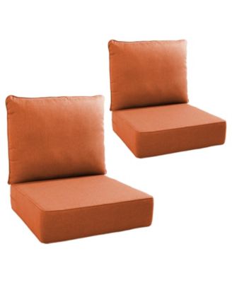 24"x22"x6" Patio Thick Cushions and Pillows Set - Deep Seat Indoor/Outdoor Water and Fade Resistant