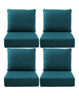 24"x22"x6" Patio Thick Cushions and Pillows Set - Deep Seat Indoor/Outdoor Water and Fade Resistant