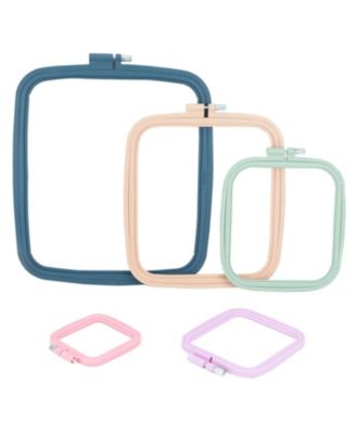 5 Piece Adjustable ABS Plastic Square Embroidery Hoops For DIY Craft