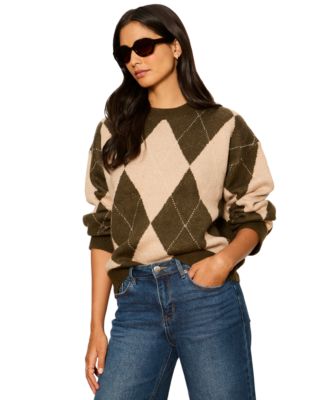 Women's Argyle Crew Long-Sleeve Pullover