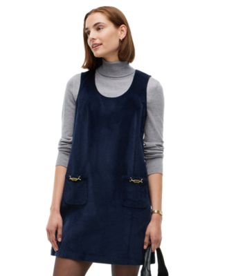 Women's Corduroy Scoop Neck Mini Dress