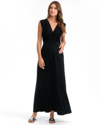 Maternity Papaver V-Neck Nursing Sleeveless Maxi Dress