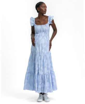 Maternity Clo&eacute; Sleeveless Smocked Tiered Maxi Dress