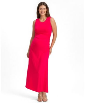 Blossom Sleeveless Maxi Side-Ruched Dress