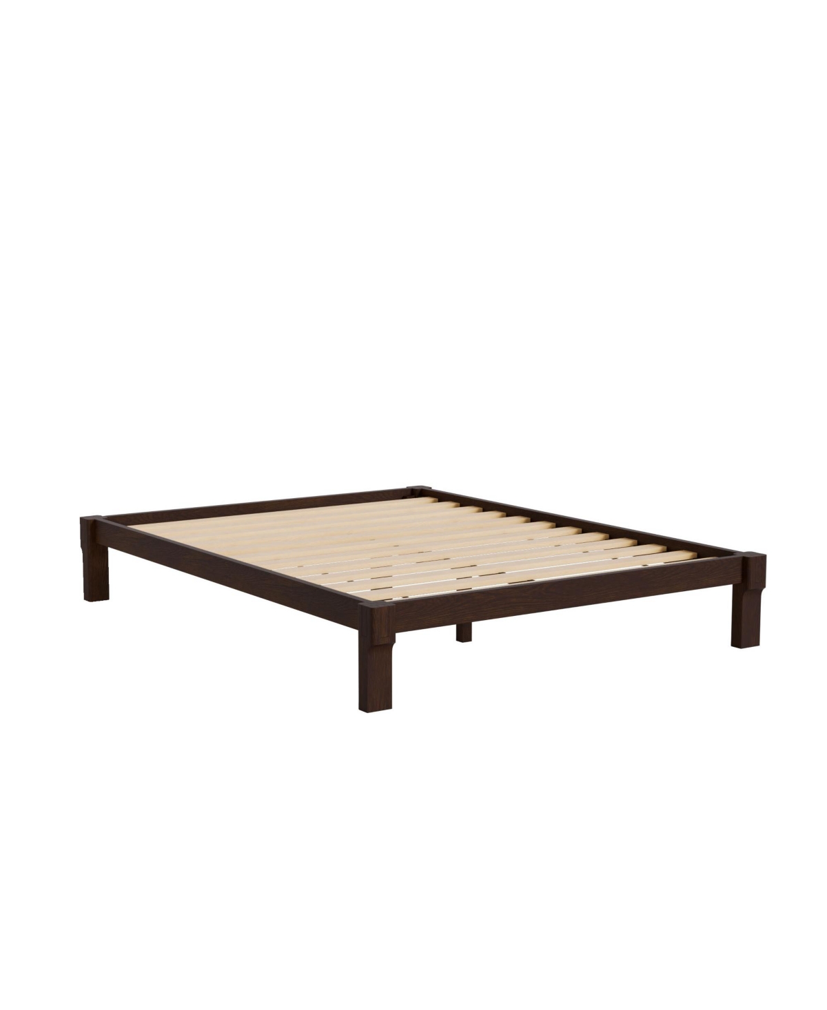 Flexipot Kana Japanese Joinery Solid Wood Platform Bed Frame with Slat Support