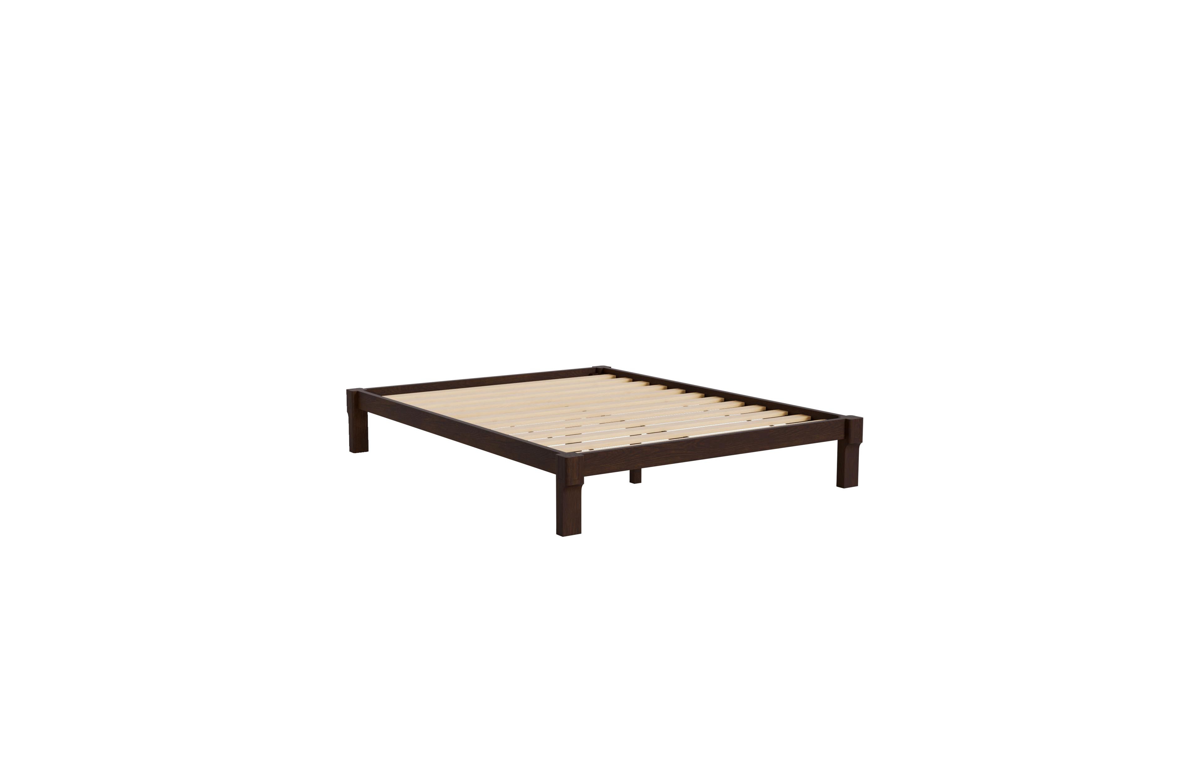 Flexipot Kana Japanese Joinery Solid Wood Platform Bed Frame with Slat Support