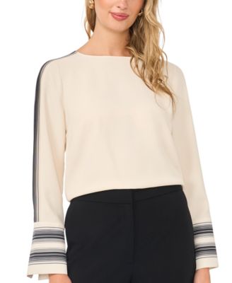 Women's Striped-Trim Extended-Cuff Top