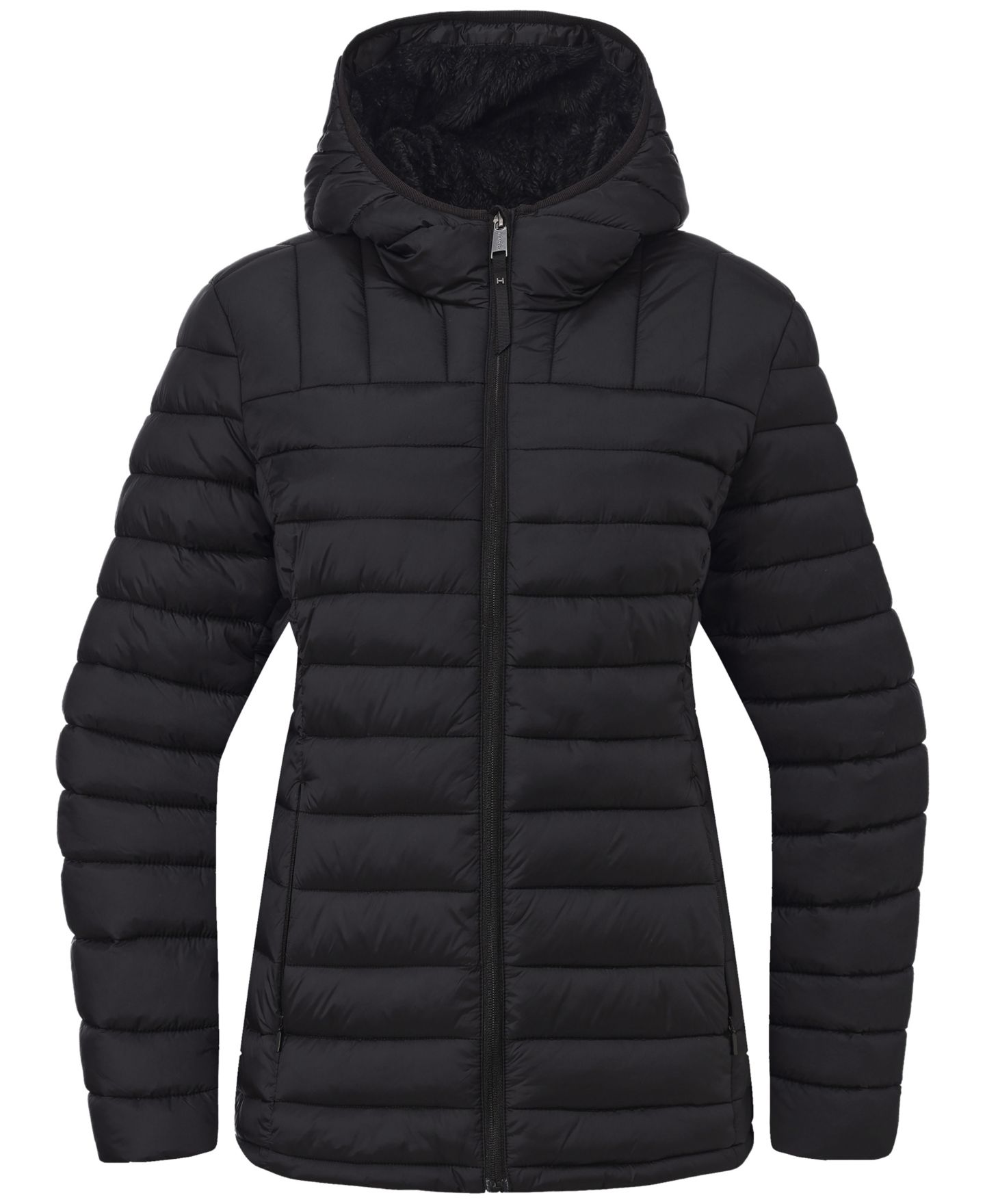 Женская куртка Hawke & Co. Metallic Quilt Puffer, цвет: Чёрный — фото 3