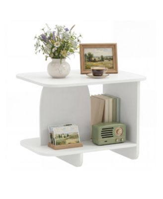 End Table 2 Tier Sofa Side Table with Storage Shelf for Small Space