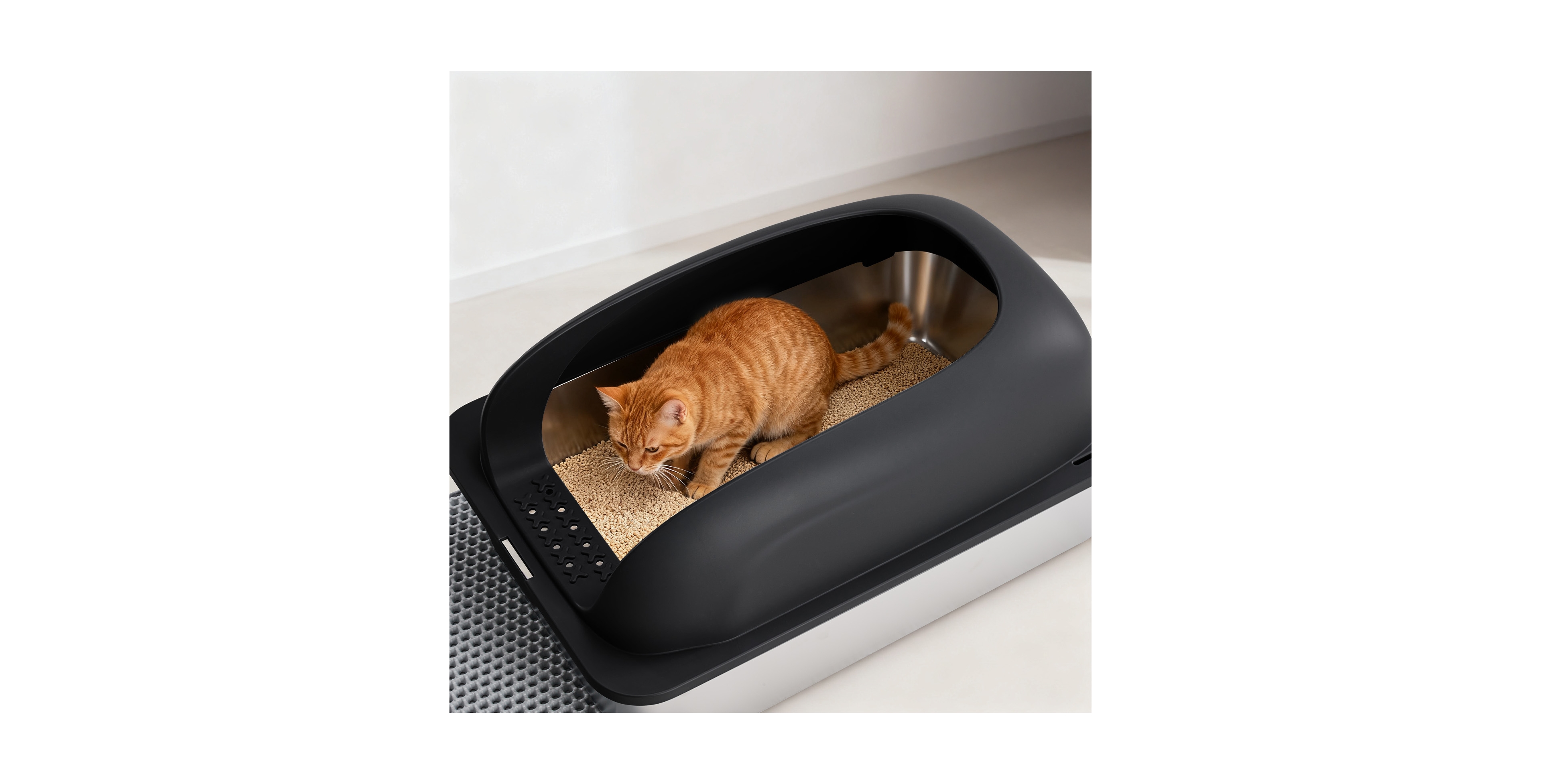 Zeny Stainless Steel Cat Litter Box with Lid, Large Cat Litter Box for Big Cats