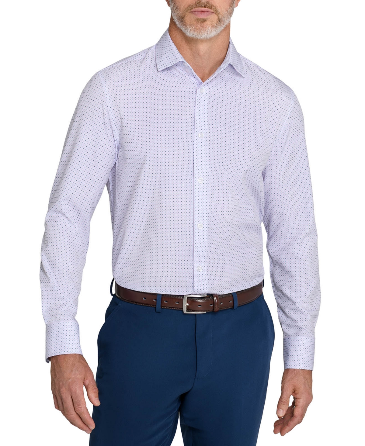 Construct Men's Slim-fit Spread-collar Dress Shirt In Purple