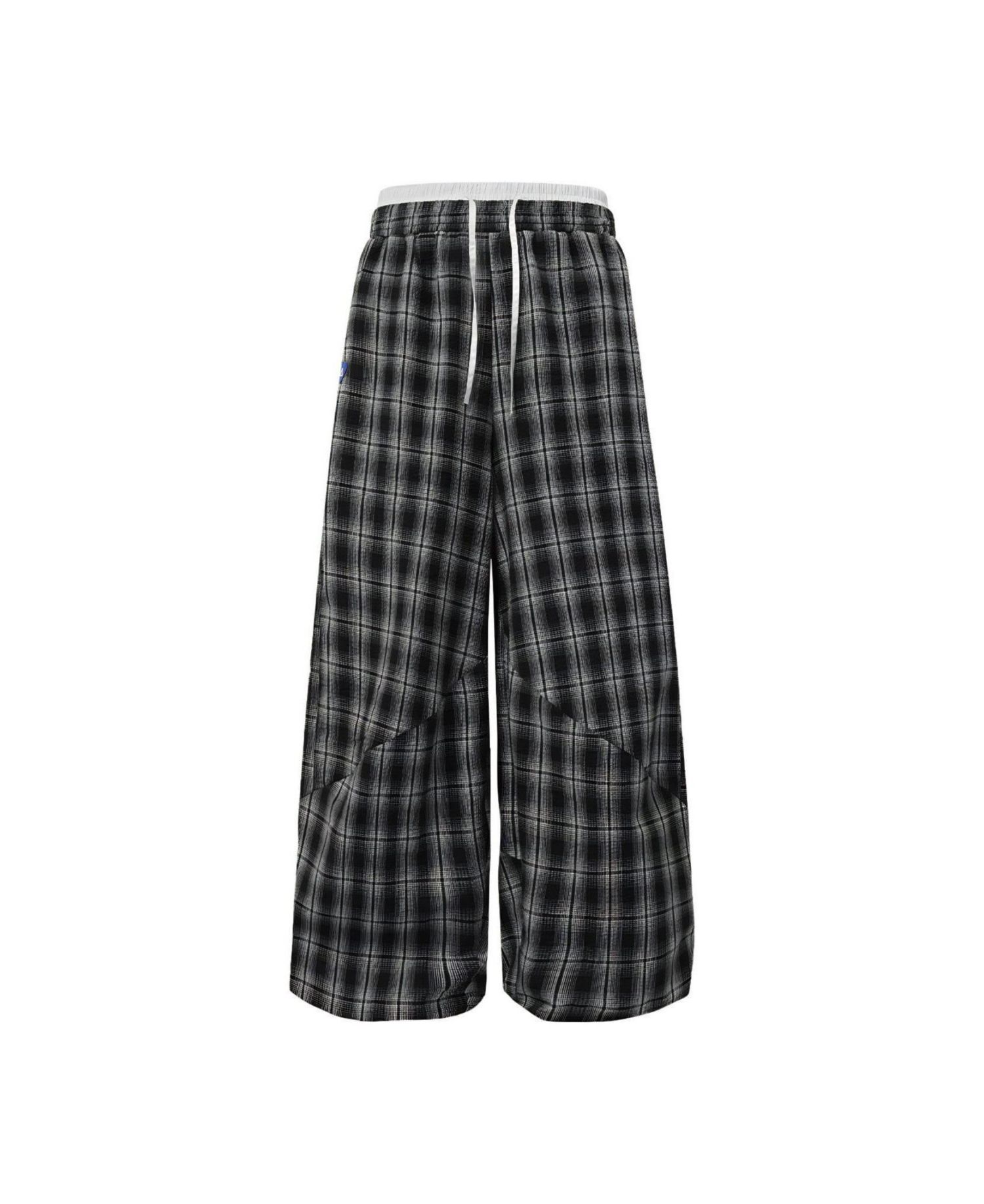 Women's Baggy Wide-Leg Plaid Sweatpants