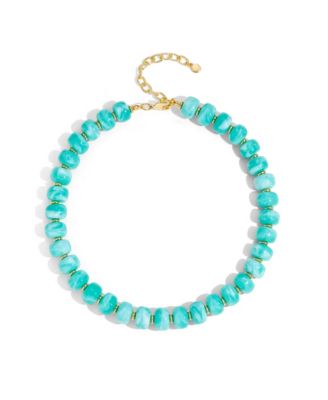 Trendy Chunky Multicolor Square Beaded Boho Statement Necklace Handmade Adjustable Summer Jewelry