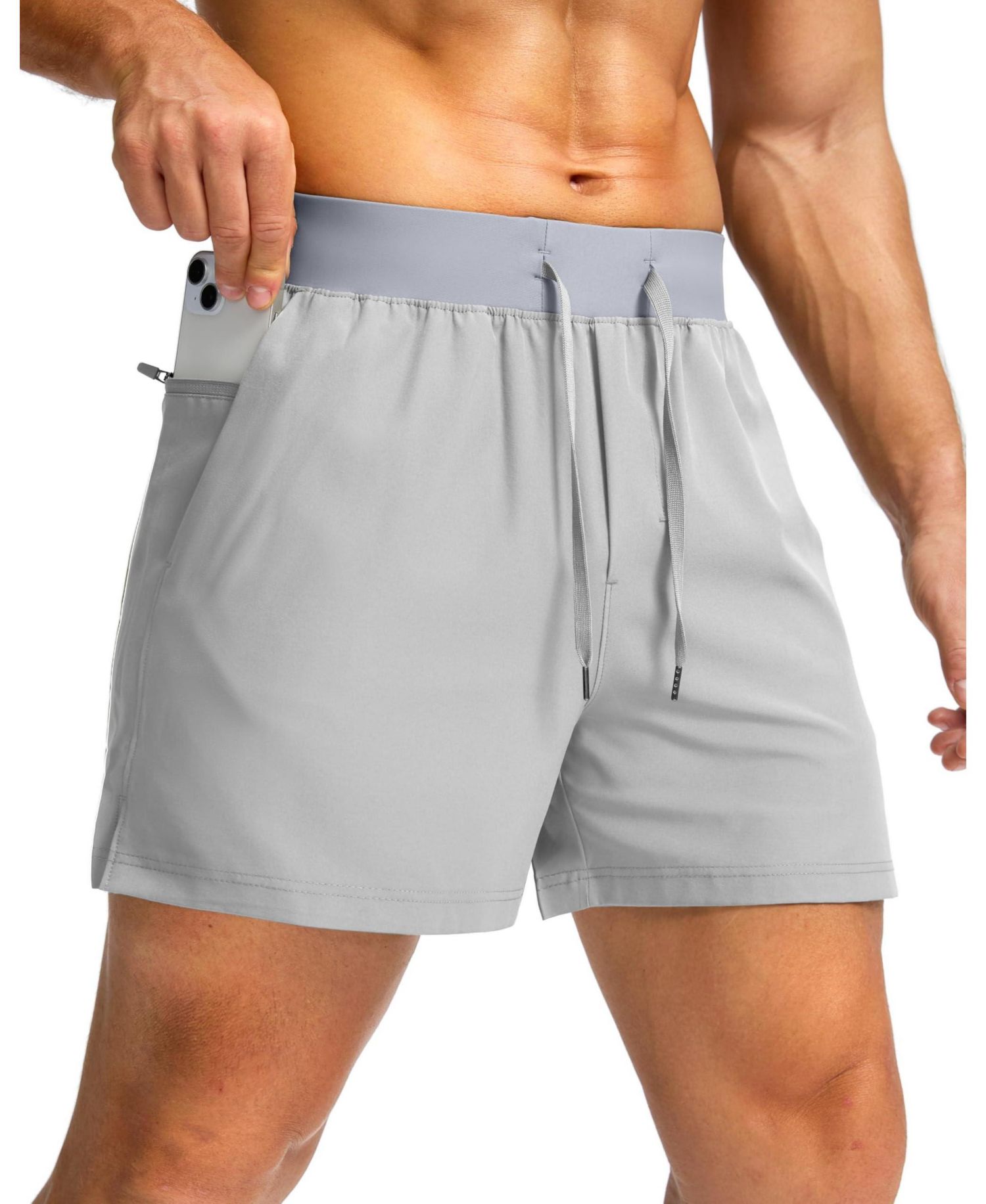 E Светлый Серый 5 Inseam Средний