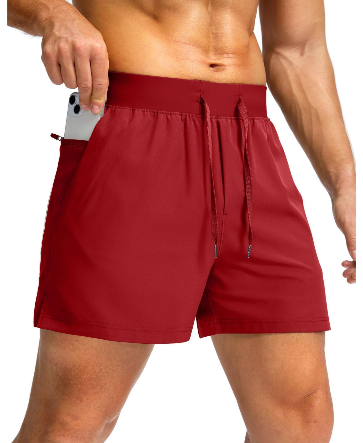 Красный 5 Inseam Средний