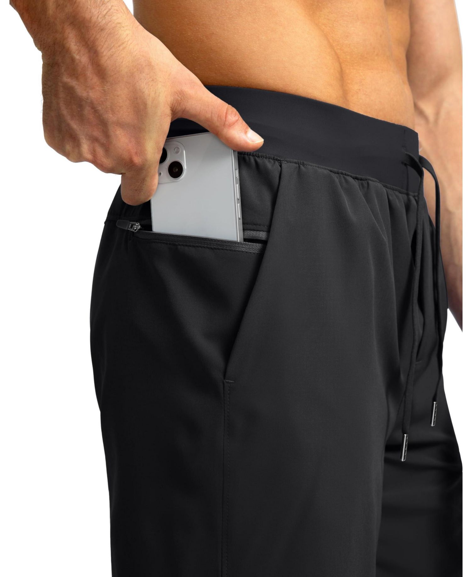 Men's Athletic Zipper-Pocket Shorts, 7" Inseam