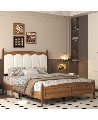  Queen Size Upholstered Platform Bed Frame
