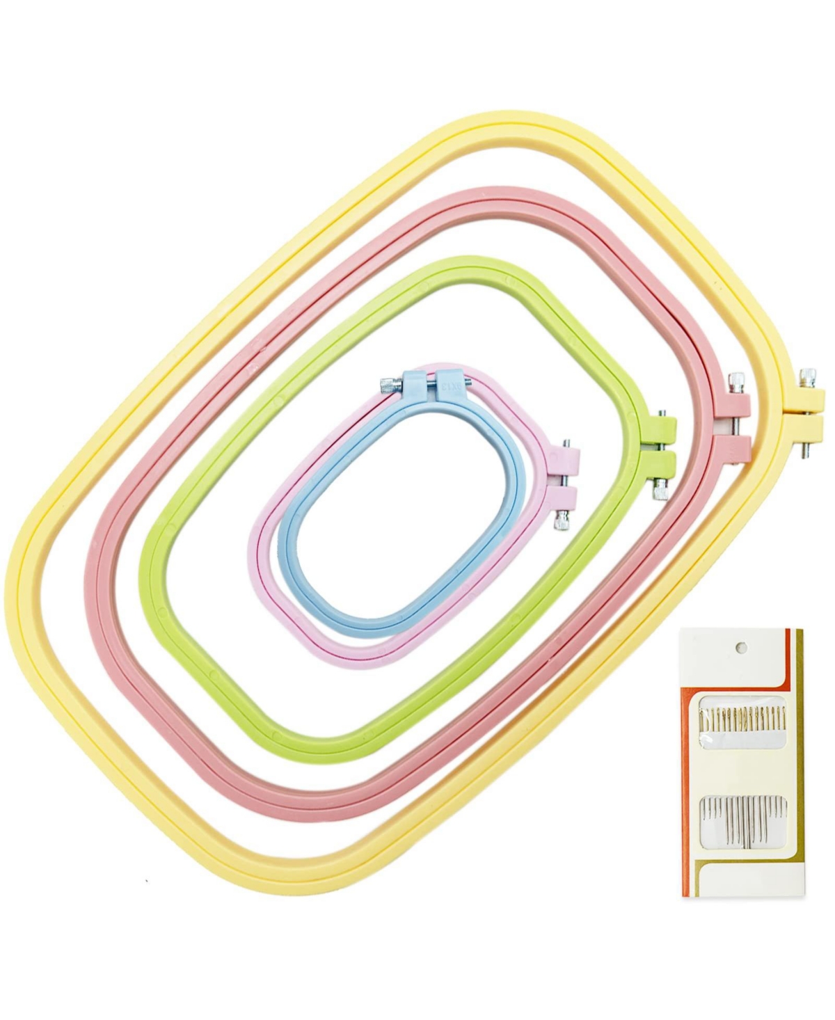 Aeelike 5 Size Embroidery Hoop Set With Sewing Needles For Handicraft Diy