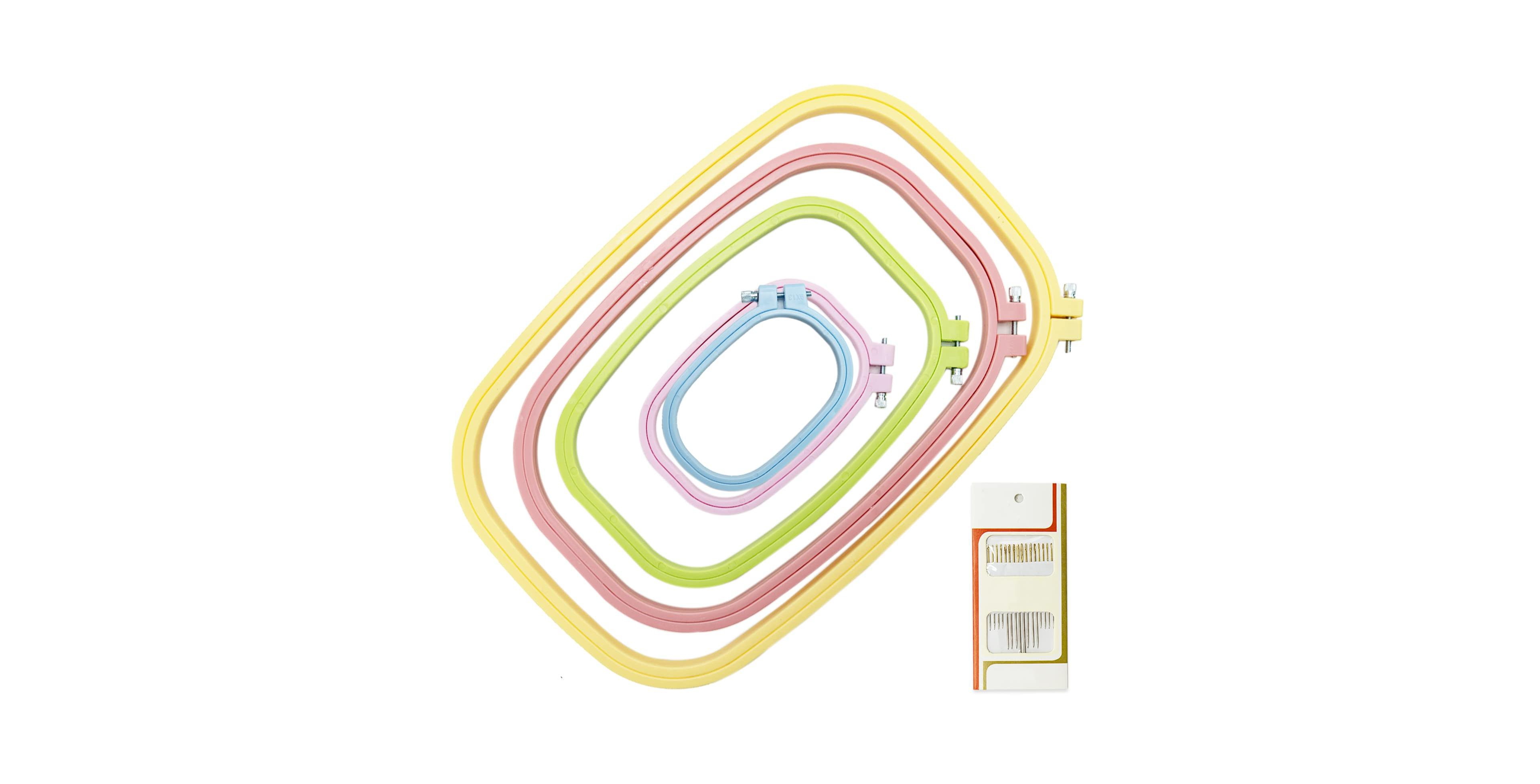 Aeelike 5 Size Embroidery Hoop Set With Sewing Needles For Handicraft Diy