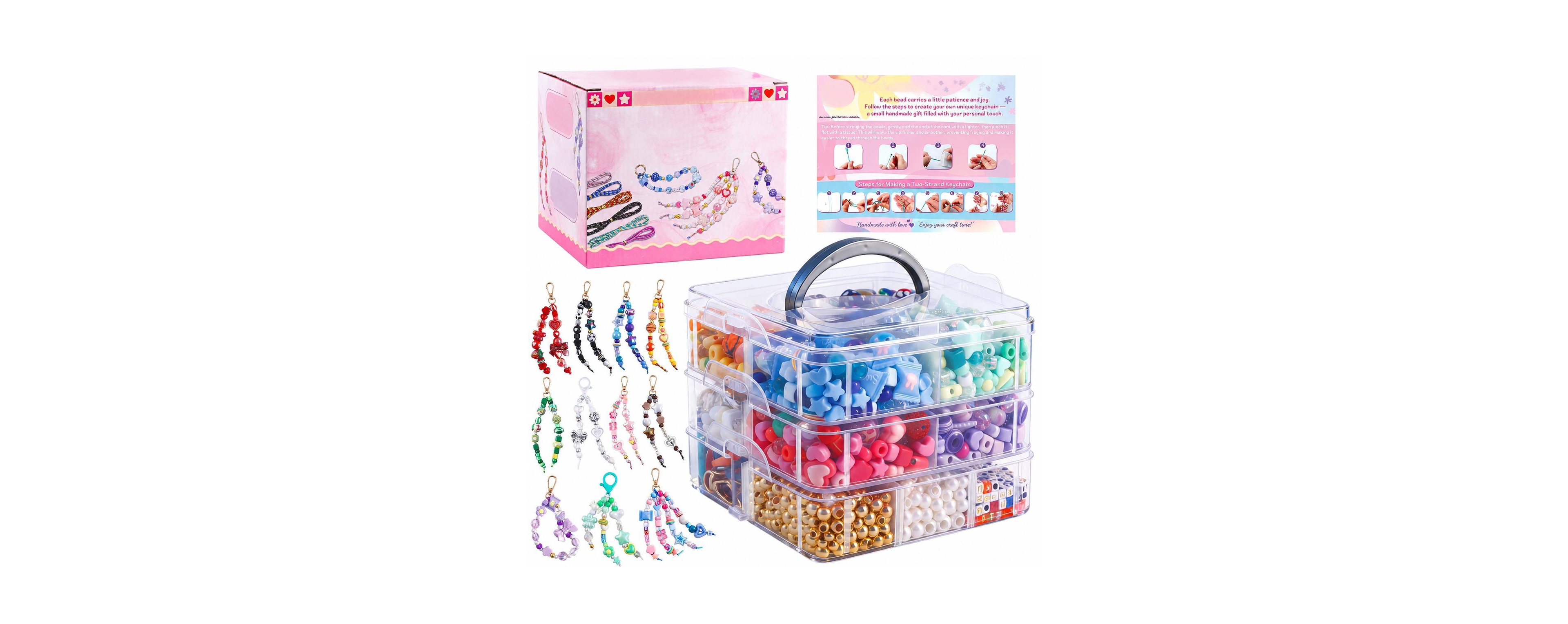 Aeelike Diy Keychain Making Kit Complete Craft Supplies for Bag Charms